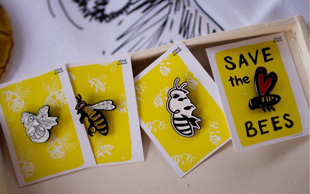Kolekcja artystycznych pinów pszczół